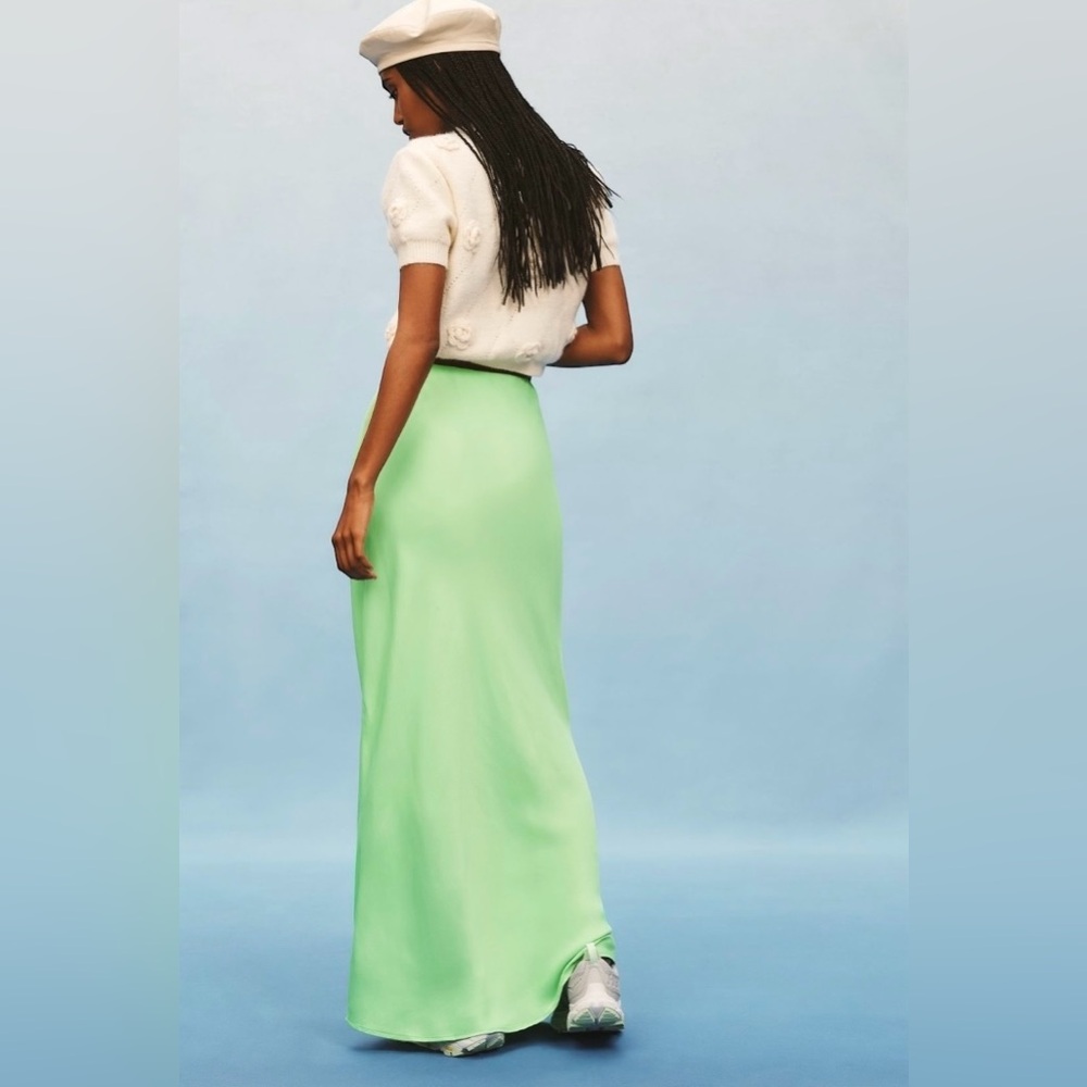 Anthropologie Tilda Maxi Slip Skirt Mint - Picture 7 of 9